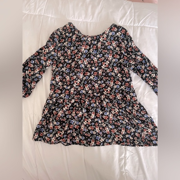 Size 2T Copper Key Long Sleeve Flower Print Dress - Picture 4 of 4